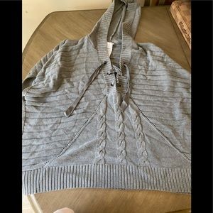 Motherhood maternity knit sweater/poncho with hood never worn